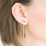 Chain Gold Plated Sterling Silver Threader Earrings, thumbnail 3 of 8