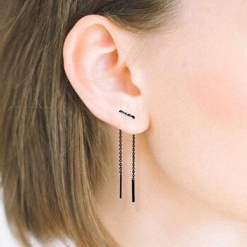 Chain Gold Plated Sterling Silver Threader Earrings, 3 of 8