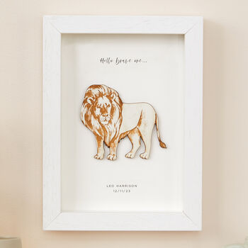 Personalised Lion Wall Art New Baby Gift, 3 of 4