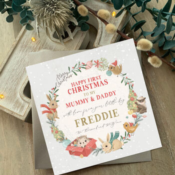 First Christmas|Happy Christmas Card |Mummy/Daddy Xf, 3 of 12