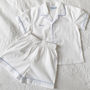 Personalised Kid's White And Blue Cotton Pyjama's, thumbnail 3 of 5
