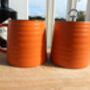 Set Of Two Reactive Glaze Brûlée In Pumpkin Orange And Chocolate Brown, thumbnail 5 of 9