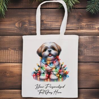 Personalised Lhasa Apso In Christmas Lights, 9 of 10