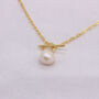 18ct Gold Plated And Freshwater Pearl T Bar Necklace, thumbnail 1 of 6