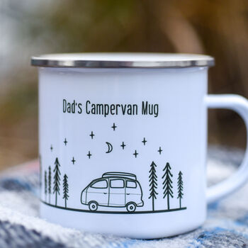 Personalised Campervan Outside Gift Enamel Mug, 7 of 7