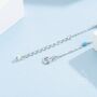 Sterling Silver 2mm Turquoise Beaded Satellite Chain Bracelet, thumbnail 4 of 12
