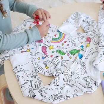 Colour Me In Unicorn Pyjamas With Pens, 3 of 9