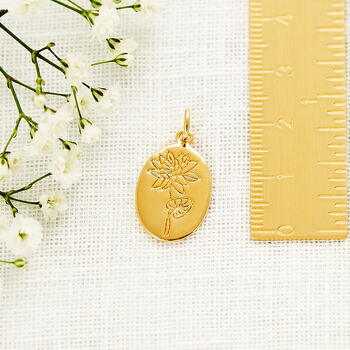 Engraved Birth Flower Necklace | Personalised July Birthday Gift For Her, 12 of 12
