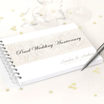 Personalised Pearl Wedding Anniversary Guestbook, 3 of 9