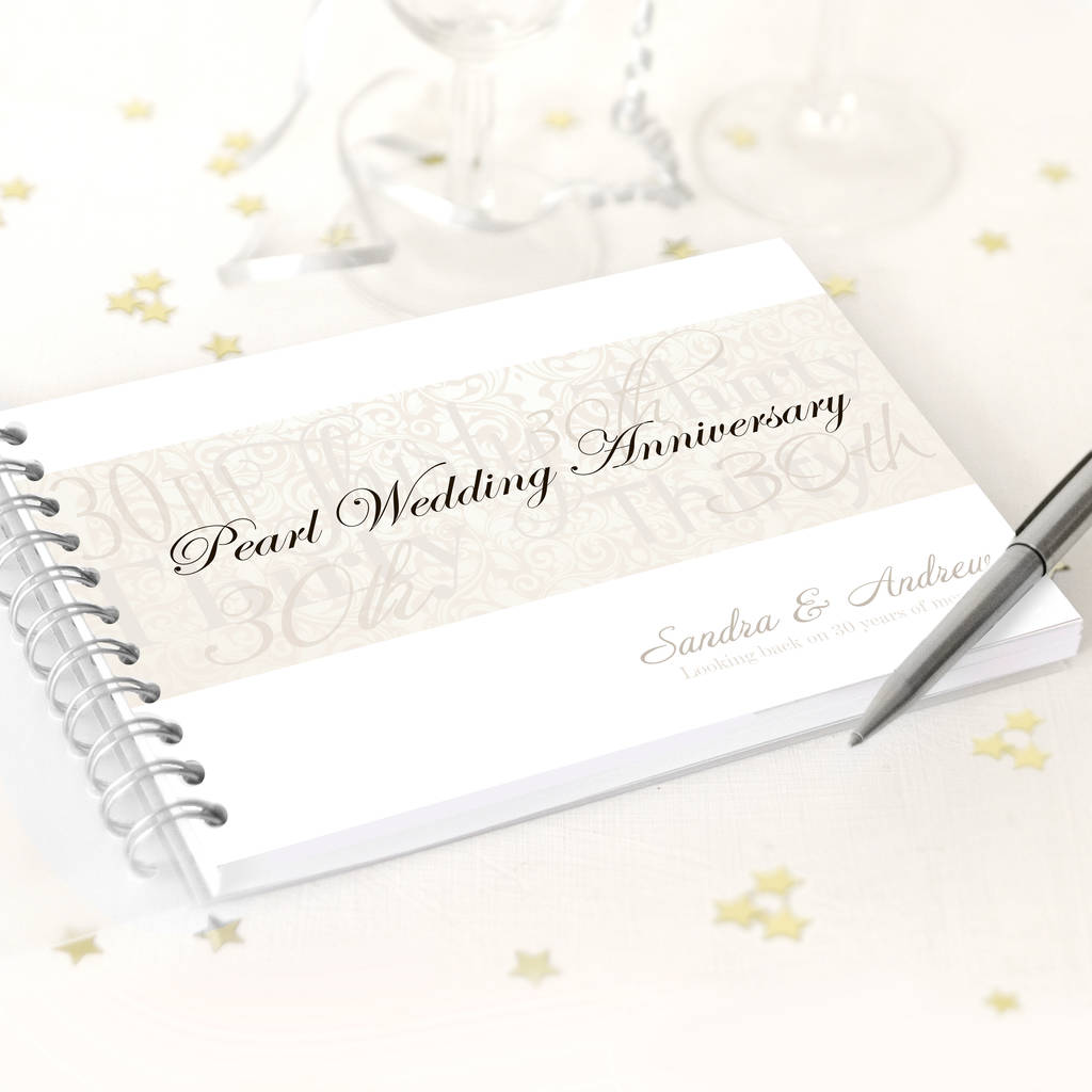 Personalised Pearl Wedding Anniversary Guestbook By Amanda Hancocks 7860