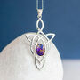 Genuine Purple Turquoise Celtic Knot Necklace In Silver, thumbnail 1 of 9