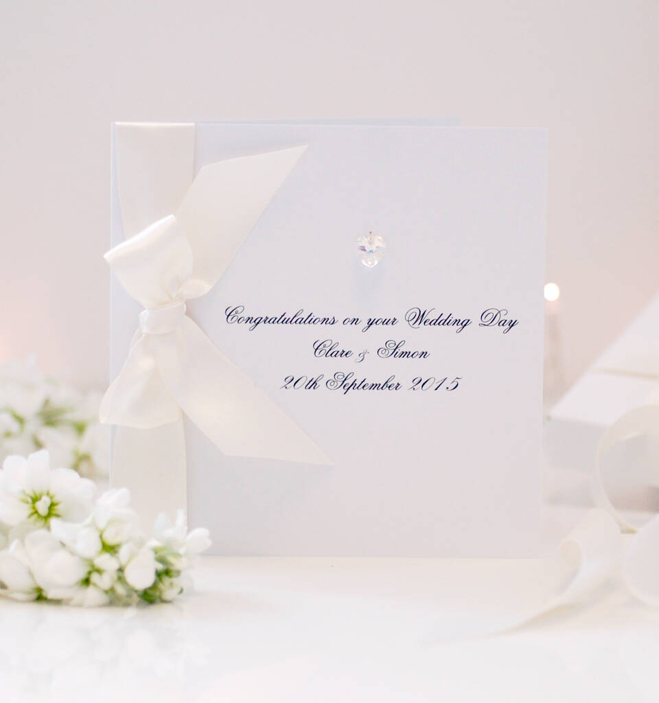 Bedazzled Personalised Heart Wedding Card Boxed, 1 of 4