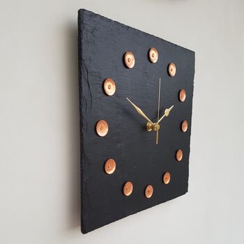 Slate And Copper Square Clock, 4 of 4