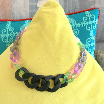 Chunky Multi Coloured Acrylic Link Necklace, 2 of 5