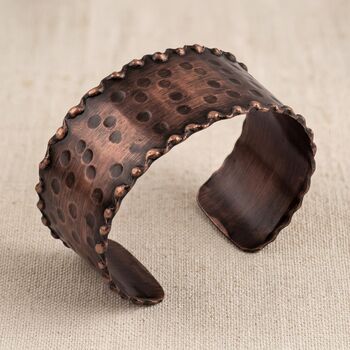 Handmade Wide Hammered Copper Cuff, 7 of 8