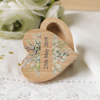 Personalised Wedding Ring Storage Box With Date, 7 of 8