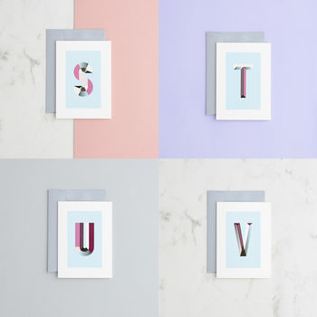 Pack Of Five X Blank Monogram Card Sets, 11 of 12
