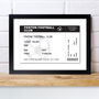 Personalised Football Ticket A4 Black Framed Print, thumbnail 2 of 7