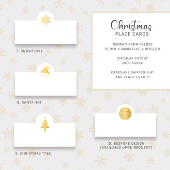 Christmas Gold Foiled Blank Place Cards, 6 of 6