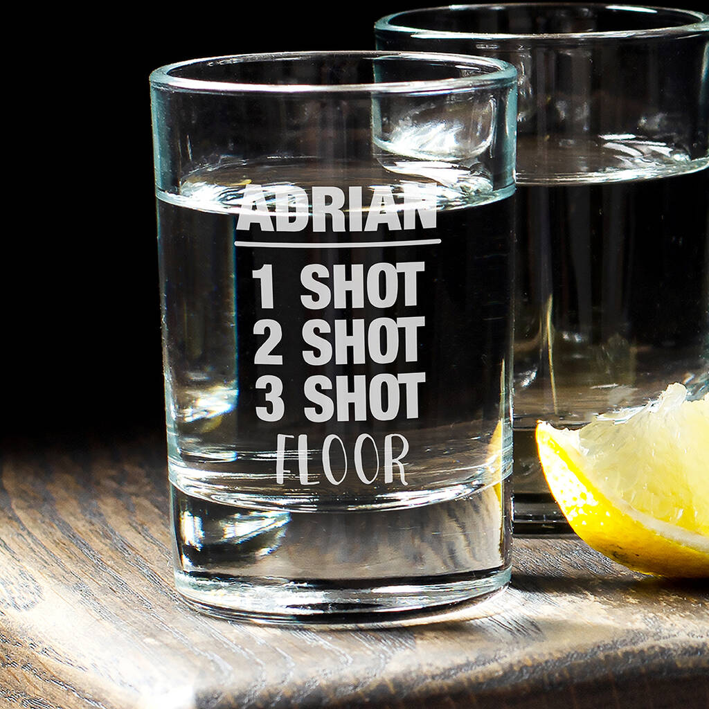 Personalised One Two Three Shot Floor Shot Glass By Love Lumi Ltd