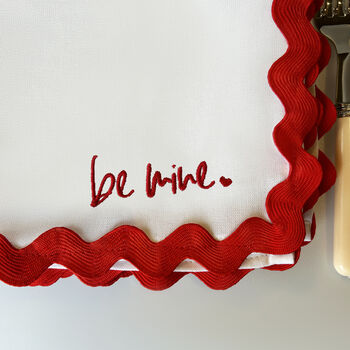 Be Mine Embroidered Napkins | Set Two, 2 of 2