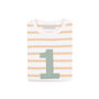 Biscuit + White Breton Striped Number/Age T Shirt Green, thumbnail 2 of 6