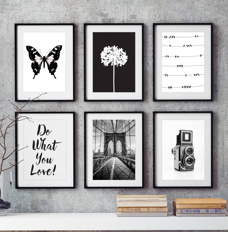 Six Black And White Prints By Over & Over | notonthehighstreet.com