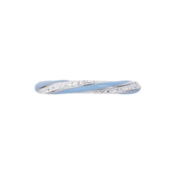 Evoke Sterling Silver Crystal Enamel Stacker Ring, 4 of 5