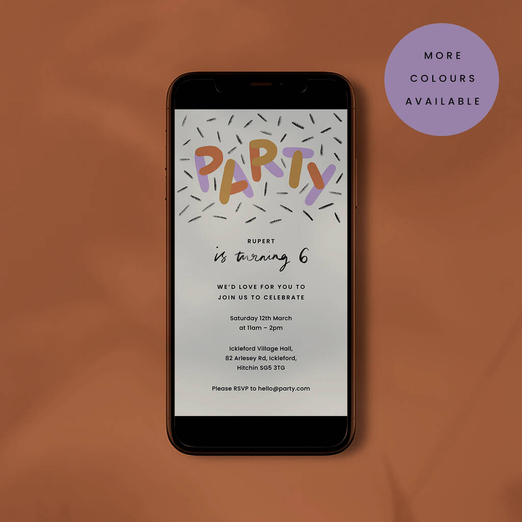 Digital Download Birthday Party Invite, 1 of 2