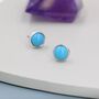 Sterling Silver Genuine Turquoise Gemstone Stud Earrings, thumbnail 1 of 12