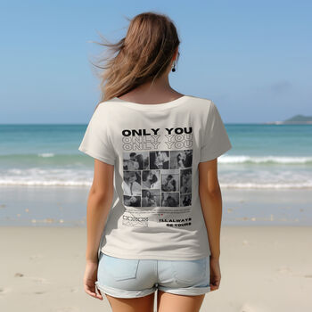 Only You Personalised Couple Matching Tee | Personalised Photo And Text | Monochrome, 2 of 12