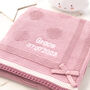 Girls Spot And Bow Pale Pink Baby Blanket And Hat Set, thumbnail 10 of 11