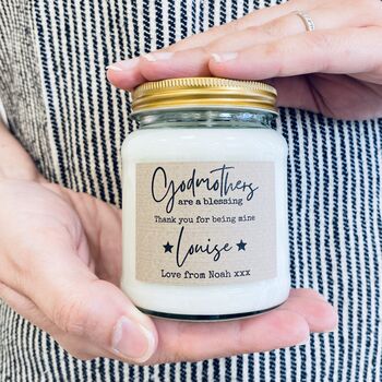 Personalised 'Godmothers Are A Blessing' Soy Candle, 2 of 9