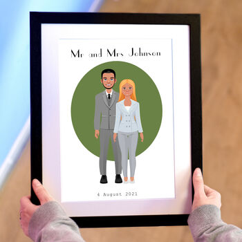 Personalised Couple's Wedding Day Digital Art Print, 8 of 9