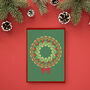 Brussels Sprouts Pattern Christmas Cards Pack Of Five, thumbnail 3 of 6