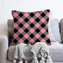 Pink And Black Gingham Soft Pillow Cover, thumbnail 2 of 4