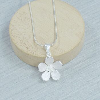Sterling Silver Hibiscus Pendant, 2 of 4