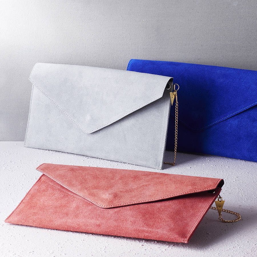 Personalised Suede Envelope Clutch Bag – Penelopetom