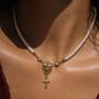 Handmade Freshwater Pearl Sacred Heart Rosary Choker, thumbnail 1 of 9