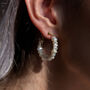 18ct Gold Plated White Pearl Hoop Earrings, thumbnail 1 of 7