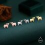 Sterling Silver Small Pair Of Highland Cow Screw Back Earrings, thumbnail 1 of 10
