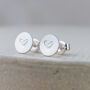 Sterling Silver Open Heart Stamped Studs, thumbnail 1 of 2