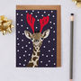 Christmas Giraffe Card, thumbnail 1 of 2
