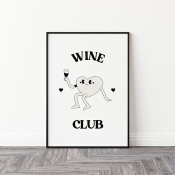Retro Cartoon Funny Wine Club Wall Print, 3 of 6