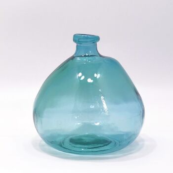 Recycled Glass Vase | 23cm Blown Glass | Eight Colours, 3 of 12