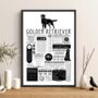 Personalised Golden Retriever Dog Trait Fact Print, thumbnail 1 of 7
