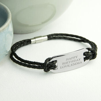 Personalised Men's Statement Leather Bracelet, 7 of 12