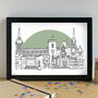 Rugby Warwickshire Skyline Art Print Unframed, thumbnail 1 of 6