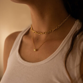 Thick 18 K Gold Link Chain Necklace Set, 3 of 12