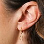 Crystal Horseshoe Huggie Hoop Earrings In Gold, thumbnail 3 of 3